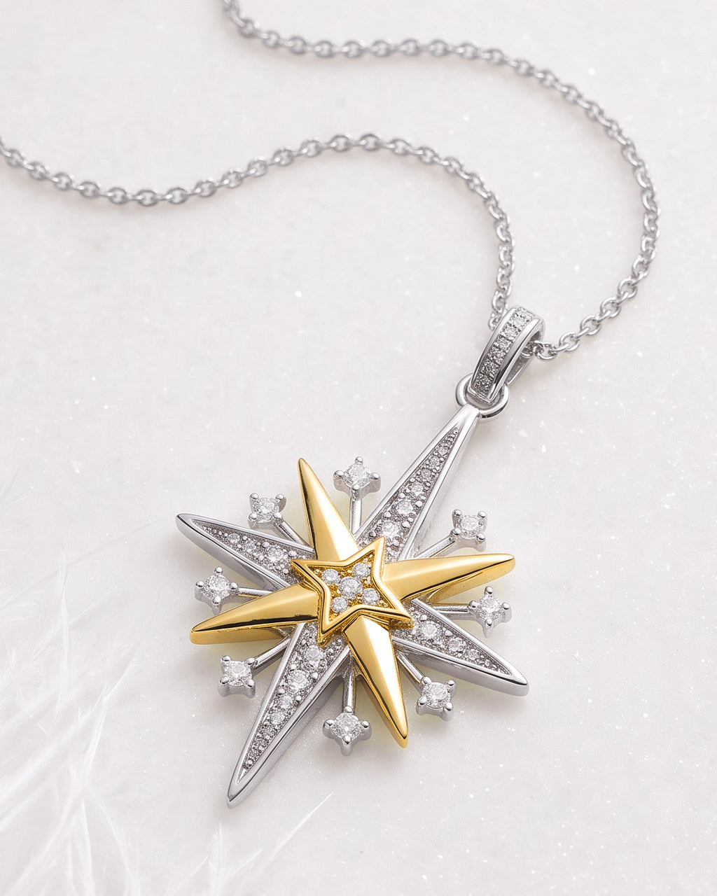 Kit Heath Céleste North Starburst Golden Two-Tone Grande Slider Necklace