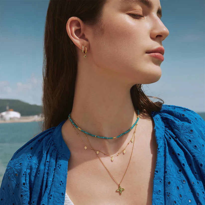 Ania Haie Ripple Joy Gold Mint Green Station Necklace
