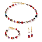 Coeur de Lion GeoCUBE® Iconic Precious necklace Festive red
