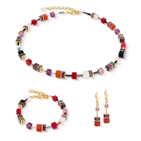 Coeur de Lion GeoCUBE® Iconic Precious necklace Festive red