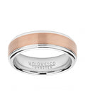 UNIQUE & CO TUR-122 Tungsten Carbide 7mm Silver & Rose Two Tone Ring