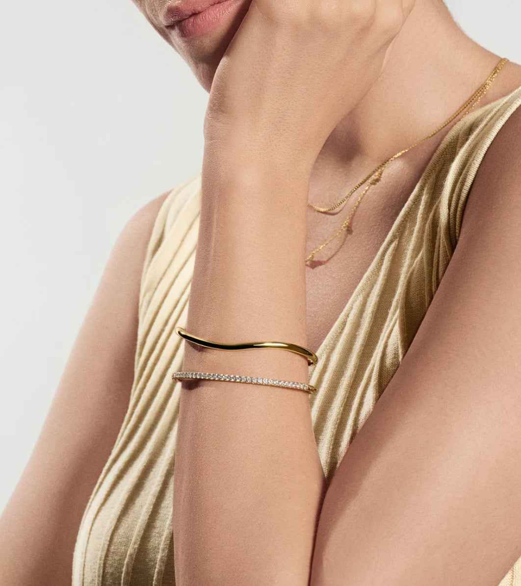 Ania Haie B079-02G Gold Pavé Tennis Bangle