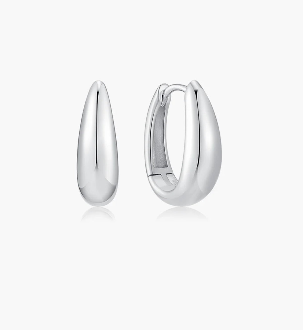 Ania Haie E076-20T Two-Tone Hollow Organic Pebble Drop Earrings