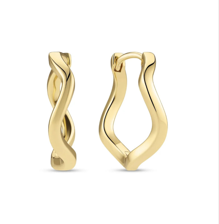 Sif Jakobs Gold Plated Ellera Waves Pianura Grande Earrings SJ-E3869-YG