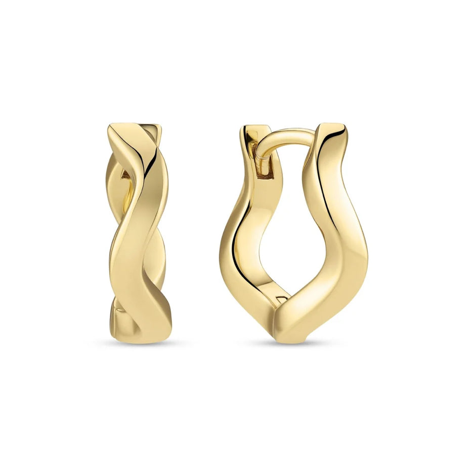 Sif Jakobs Gold Plated Ellera Waves Pianura Medio Earrings SJ-E3859-YG