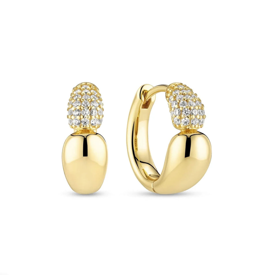 Sif Jakobs Gold Plated Goccia Creolo Piccolo Earrings SJ-E2582-CZ-YG