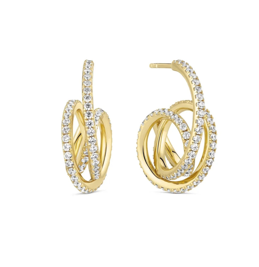 Sif Jakobs Gold Plated Spirale Piccolo Earrings SJ-E2590-CZ-YG