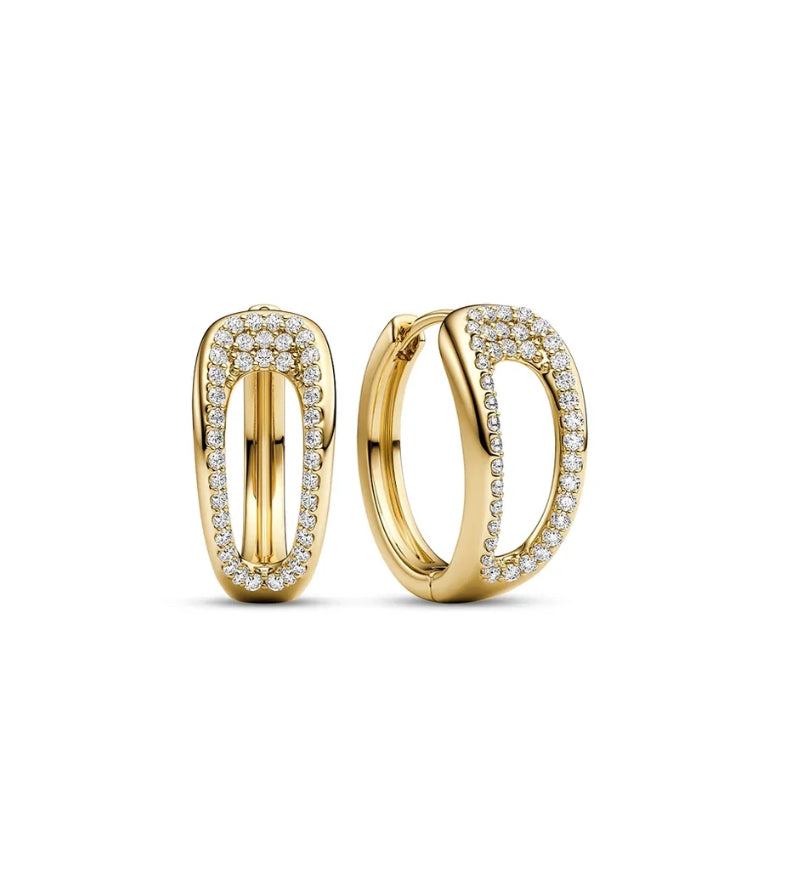 Sif Jakobs 18k Gold Plated Earrings Borsa Creolo Piccolo SJ-E2624-CZ-YG