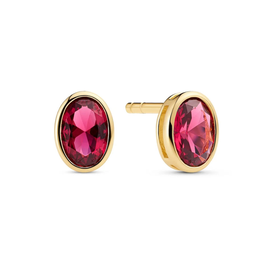 Sif Jakobs 18k Gold Plated Sardinien Ovale Earrings SJ-E2795-PKCZ-YG