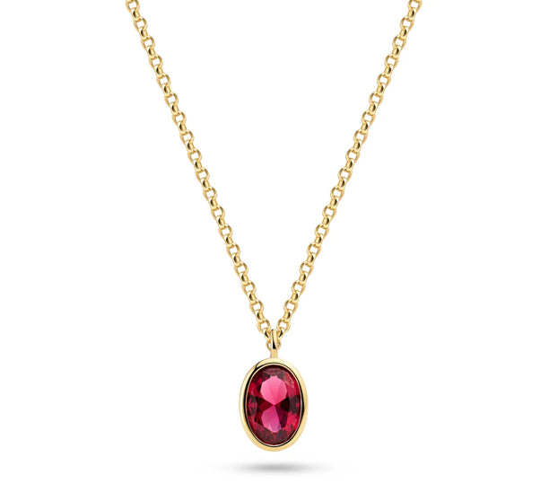 Sif Jakobs 18k Gold Plated Sardinien Ovale Necklace SJ-N2795-PKCZ-YG