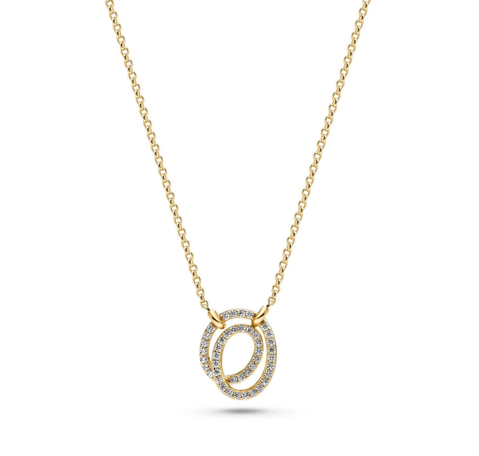 Sif Jakobs 18k Gold Plated Spirale Due Necklace SJ-N2577-CZ-YG