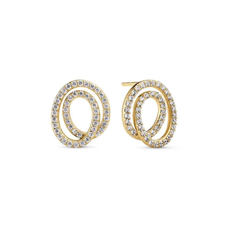 Sif Jakobs 18k Gold Plated Spirale Due Piccolo Earrings SJ-E2577-CZ-YG